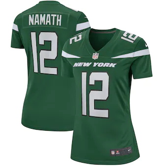 womens nike joe namath gotham green new york jets game reti